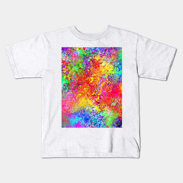 Psychedelic Blacklight Splatter Kids T-Shirt by Art by Deborah Camp